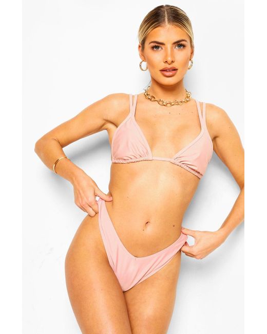 Boohoo Essentials Mix And Match V Front Bikini Brief in Pink (Blue) - Lyst