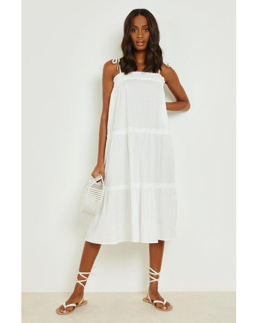 Boohoo Cotton Tiered Strappy Swing 