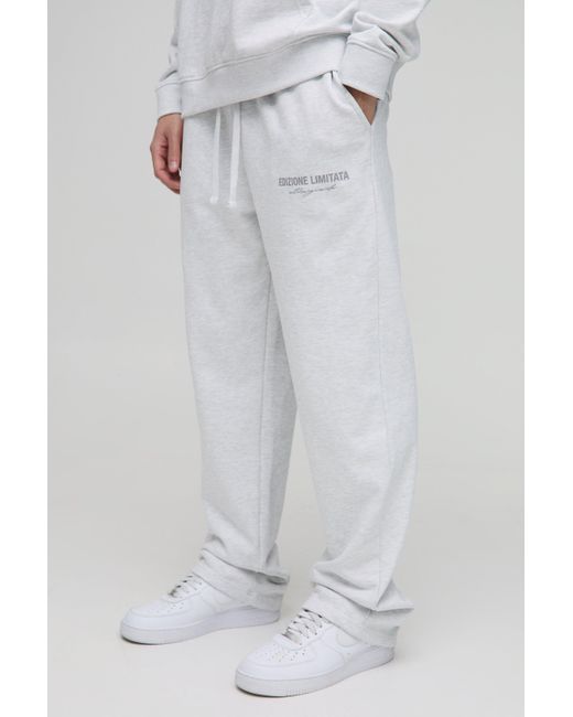 BoohooMAN Gray Relaxed Edizione Limitata Heavyweight Sweatpants for men