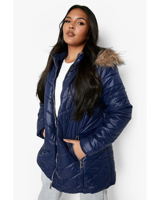 boohoo plus coat