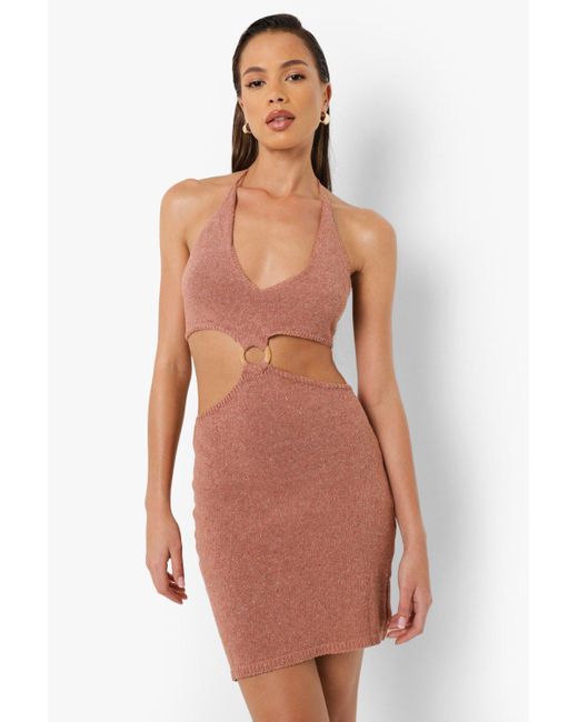 Boohoo O Ring Detail Cut Out Knitted Dress In Orange Lyst Boohoo O Ring Detail Cut Out Knitted Dress In Orange Lyst