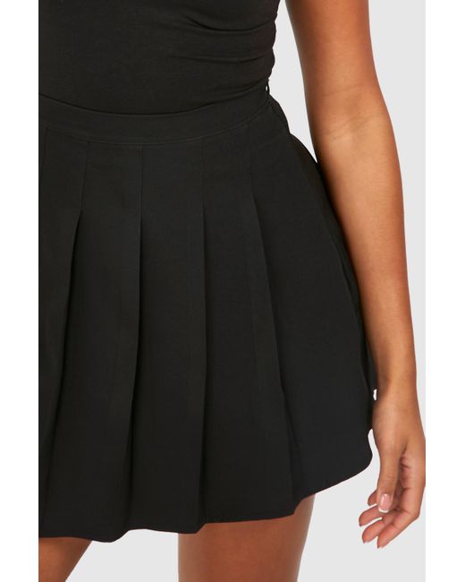 Pleated Tennis Skirt Boohoo de color Black