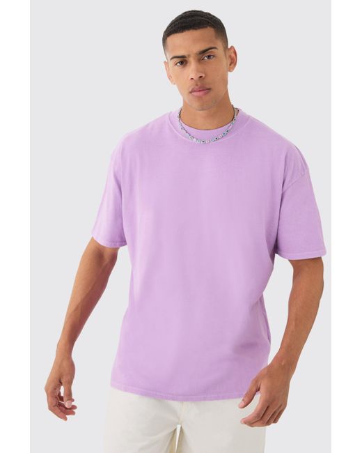 BoohooMAN Oversized Wash Monaco Graphic T-shirt in Purple für Herren