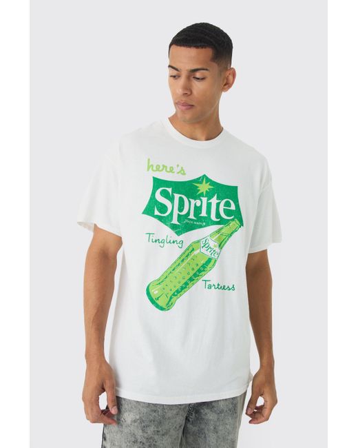 BoohooMAN Green Oversized Sprite License Print T-shirt for men