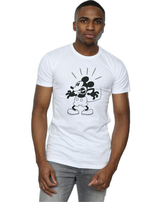 BoohooMAN Gray Disney Mickey Mouse Scared T-shirt for men