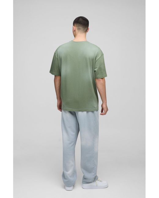 BoohooMAN Oversize Jogginghose mit Spray-Waschung in Blue für Herren