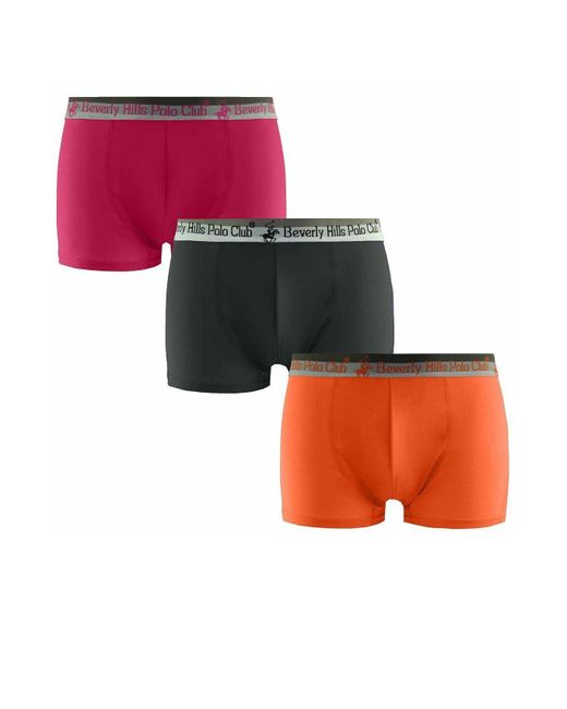 BoohooMAN Red Beverly Hills Mens 3-pack Trunks for men