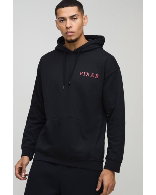 BoohooMAN Oversize Hoodie mit lizenziertem Disney Pixar Print in Black für Herren