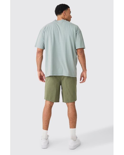 BoohooMAN Relaxed Fit Shorts in Green für Herren
