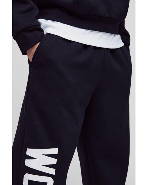 BoohooMAN Jogginghose mit weitem Bein und Worldwide-Print in Blue für Herren