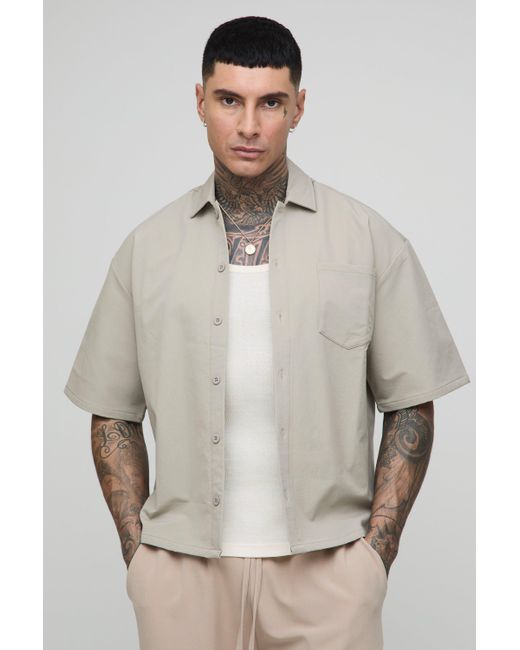 Technic Gray Tall Al Stretch Short Sleeve Boxy Oversized Shirt