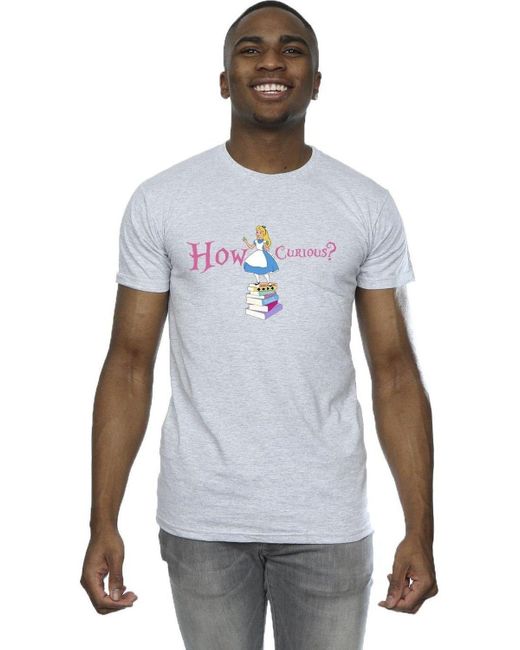 BoohooMAN White Disney Alice In Wonderland How Curious T-shirt for men