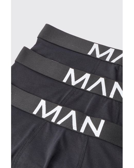 BoohooMAN Black 3 Pack Trunks for men