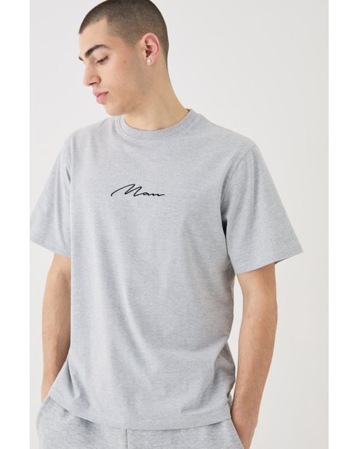 BoohooMAN Gray Signature Basic T-shirt for men