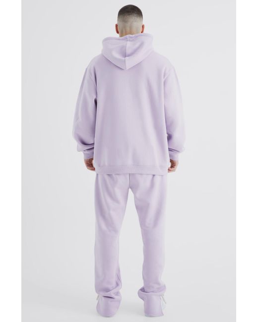 BoohooMAN Purple Tall Oversized Zip Through Y2k Tracksuit for men