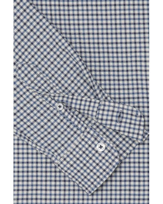 BoohooMAN Gray Pepe Jeans Mick Fine Check Long Sleeve Shirt Grey White for men