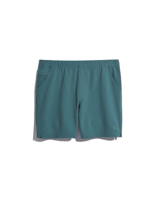 BoohooMAN Blue Seersucker Short Green for men