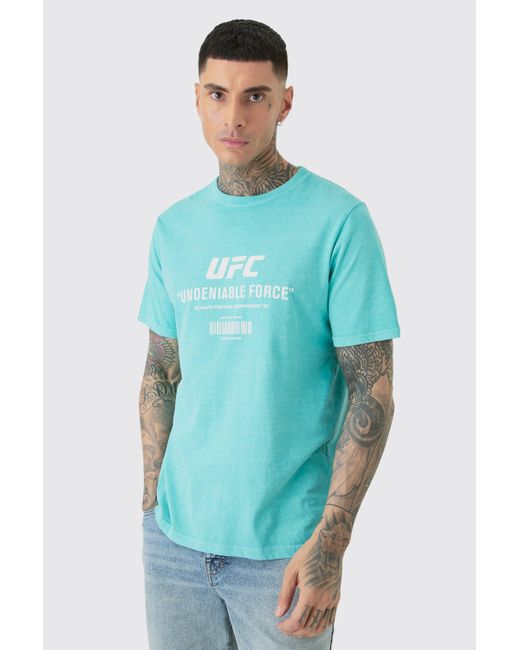 BoohooMAN Blue Tall Ufc Printed Licensed T-shirt In Green for men