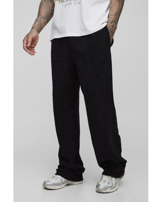 BoohooMAN Black Tall Relaxed Fit Premium Towelling Jogger for men