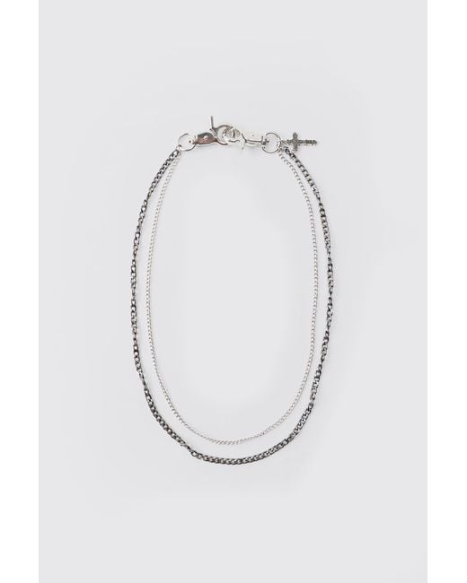 BoohooMAN Black Gothic Jean Chain for men