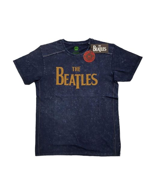 BoohooMAN Blue The Beatles Drop T Logo T-shirt for men