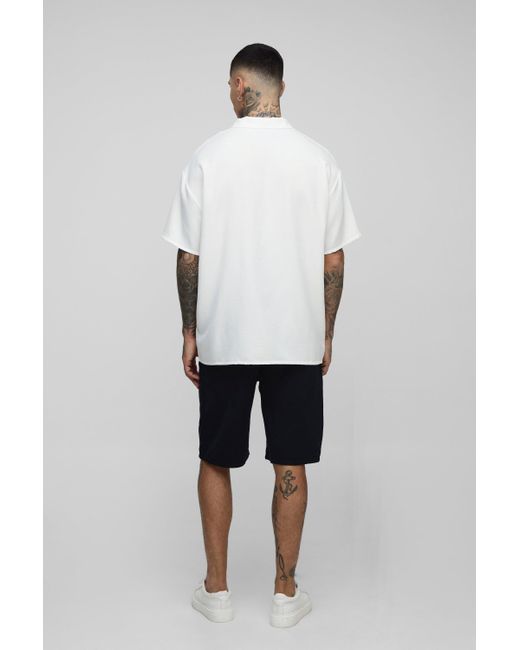 Pantalón Corto Tall Holgado Chino Boohoo de color Black