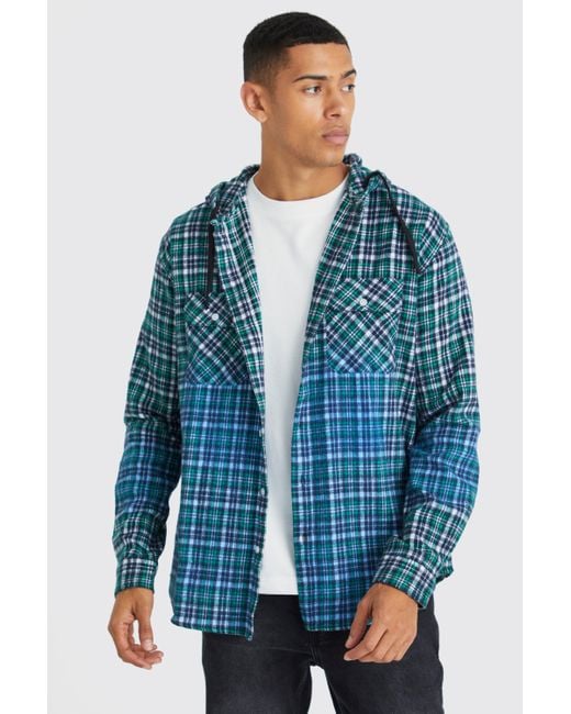 Hooded hotsell check shirt