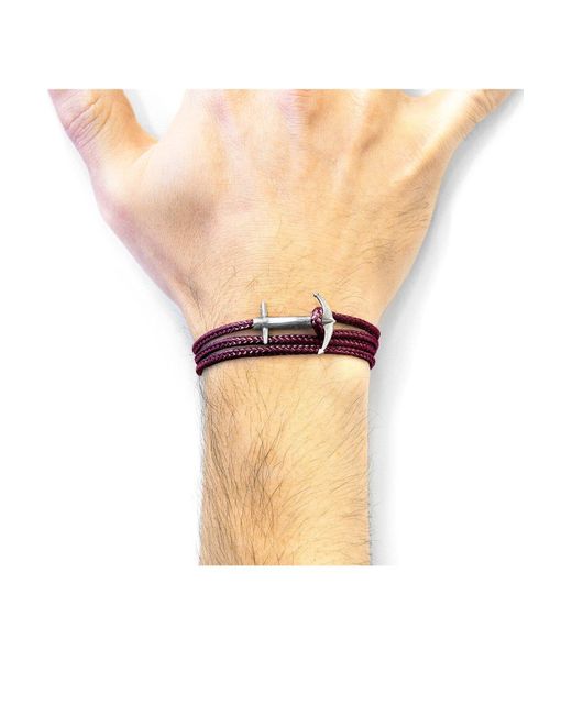 BoohooMAN Pink Anchor & Crew Admiral Anchor Silver And Rope Bracelet for men