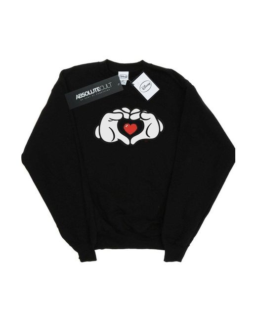BoohooMAN Black Disney Mickey Mouse Heart Hands Sweatshirt for men