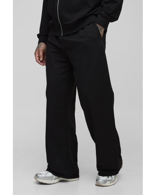 BoohooMAN Black Tall Lightweight Wide Fit Basic Sweatpants for men