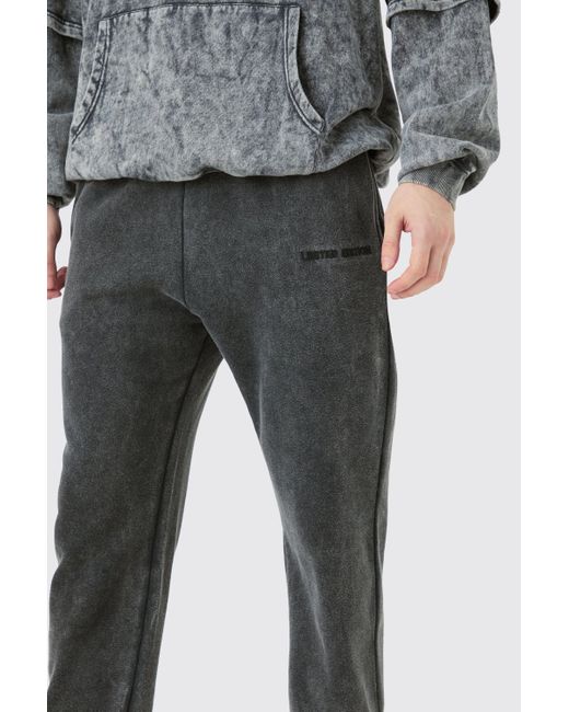 BoohooMAN Gray Tall Core Fit Limited Laundered Jogger for men