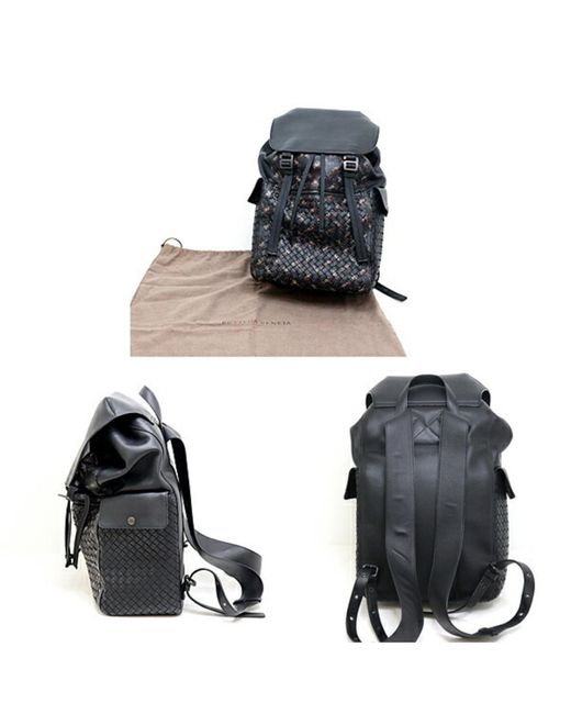 BoohooMAN Bottega Veneta Preloved Intrecciato Leather Backpack 220945v0016 Unisex - Black for men