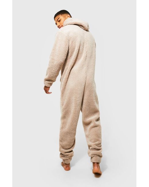 BoohooMAN Natural Borg One Piece for men