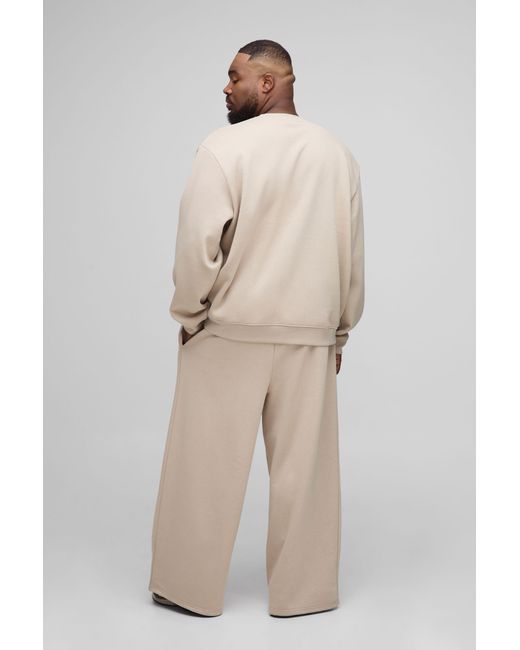 BoohooMAN Natural Plus Basic Extreme Wide Leg Jogger for men