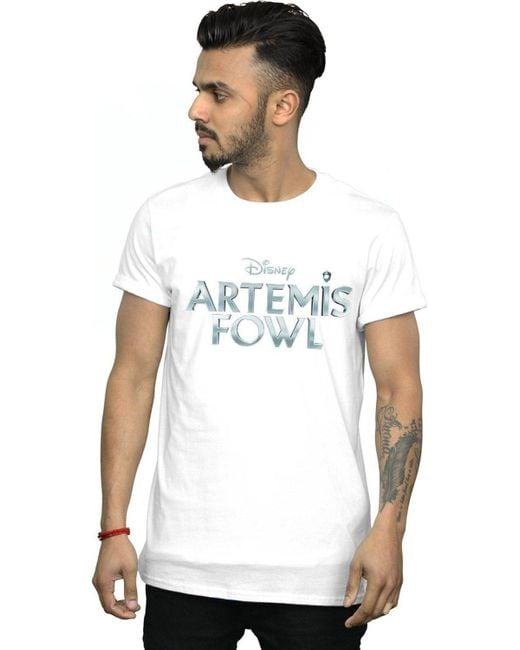 BoohooMAN White Disney Artemis Fowl Movie Logo T-shirt for men