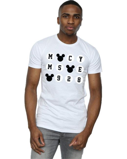 BoohooMAN White Disney Mickey Mouse 1928 Circles T-shirt for men
