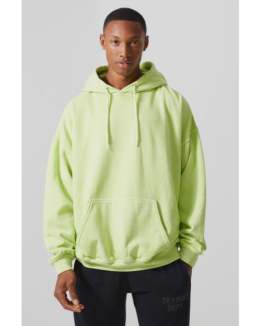 BoohooMAN Active Oversized Overdyed Training Dept Hoodie in Green for Men Lyst UK