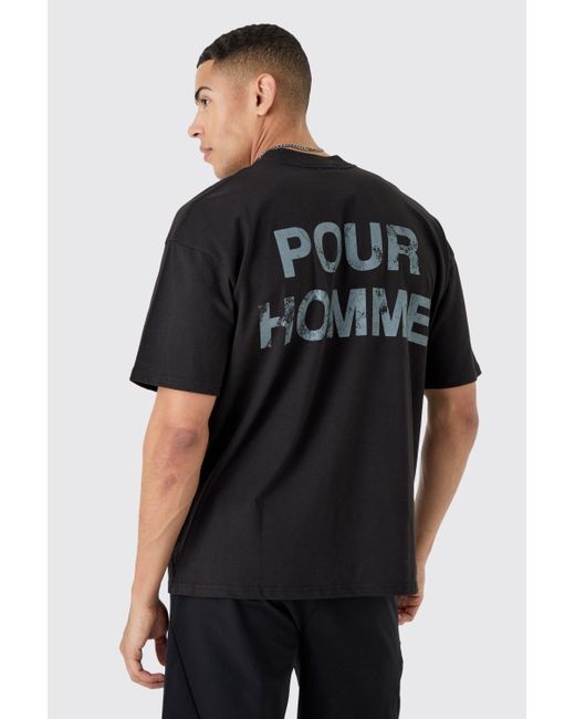 BoohooMAN Oversized Pour Homme Graphic T-shirt in Black für Herren