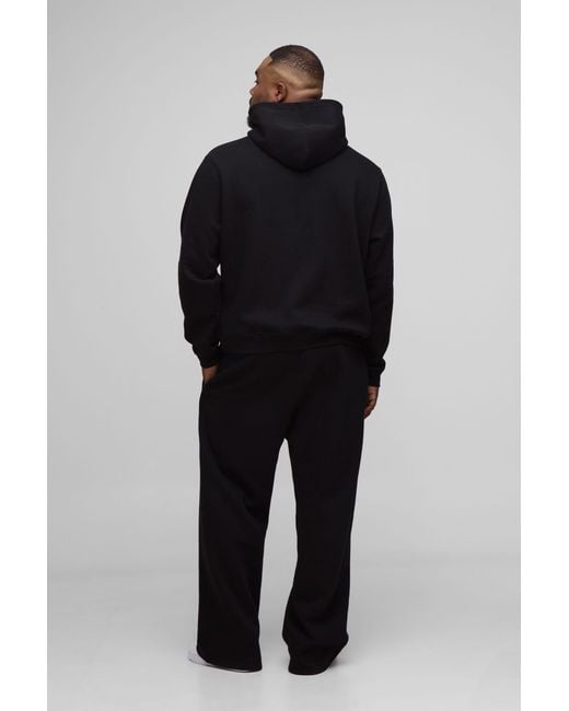 BoohooMAN Blue Plus Basic Boxy Over The Head Hoodie for men