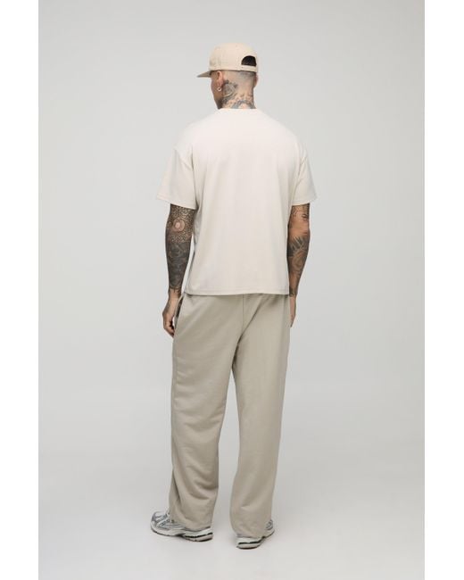 BoohooMAN Tall Oversize Basic Jogginghose in Natural für Herren