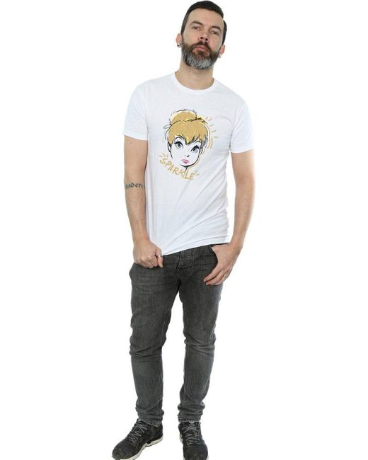 BoohooMAN White Disney Tinkerbell Sparkle T-shirt for men