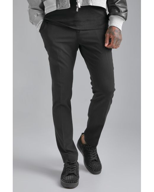 BoohooMAN Denim Skinny Fit Pocket Detail Trouser in Black for Men - Save 8%  | Lyst