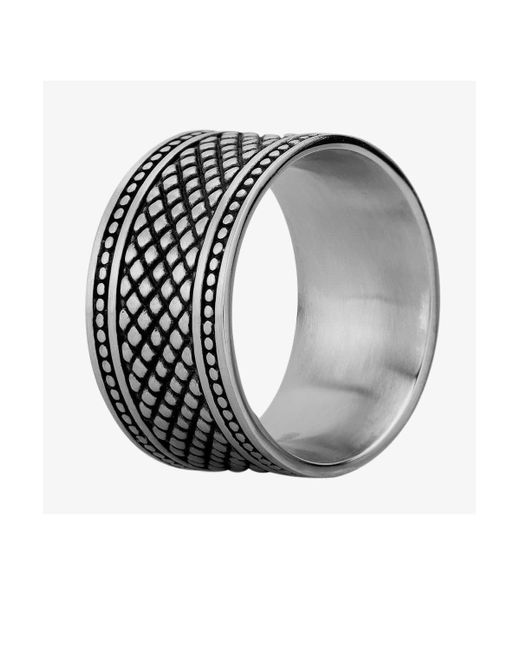 BoohooMAN Metallic Bourne And Wilde Oxidised Wide Uniform Reptile Ring Ur19-02 64 for men