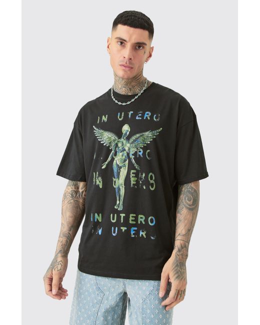 BoohooMAN Tall Oversized Nirvana Utero T-shirt In Black für Herren