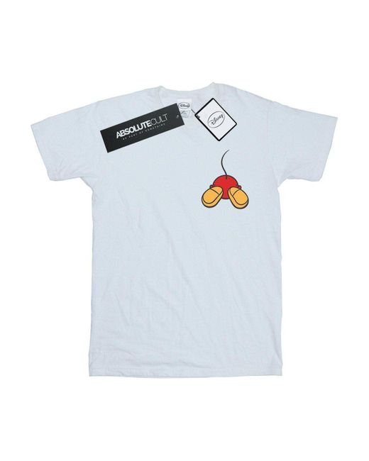 BoohooMAN White Disney Mickey Mouse Backside Breast Print T-shirt for men