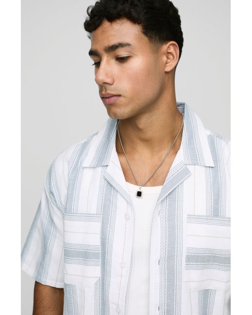BoohooMAN Strukturiertes Oversize Hemd & lockere Hose in White für Herren