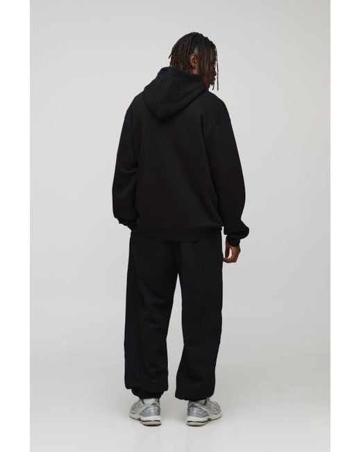BoohooMAN Black Tall Basic Oversized Sweatpants for men