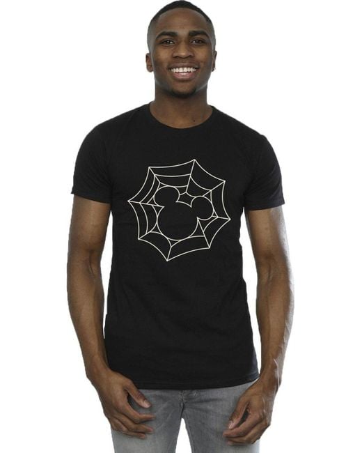 BoohooMAN Black Disney Mickey Mouse Spider Web T-shirt for men