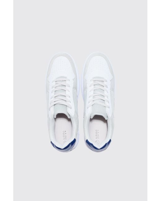 BoohooMAN Mesh Panel Chunky Sole Sneakers In Blue for men