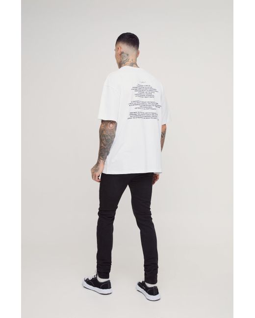 BoohooMAN White Tall Oversized Limited Edition T-shirt for men